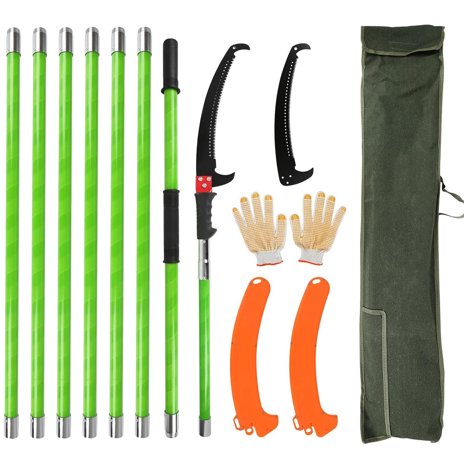Sierra Podar, 8M Sierra Podar Sierra Mano Con Mango Telescópico Sierra árboles Podadora Longitud Ajustable Manual Con Bolsa Transporte 2 Hojas Sierra Sierra Para árboles Juego Herramientas Jardín