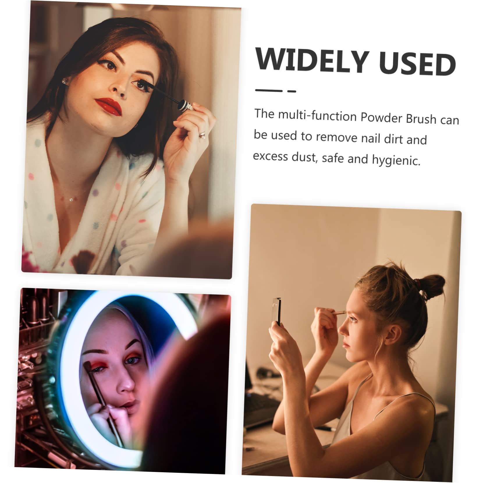 VICASKY Ergonomic Handle Small Makeup Brush for Face Powder Brush Nail Dust Brush for Nails