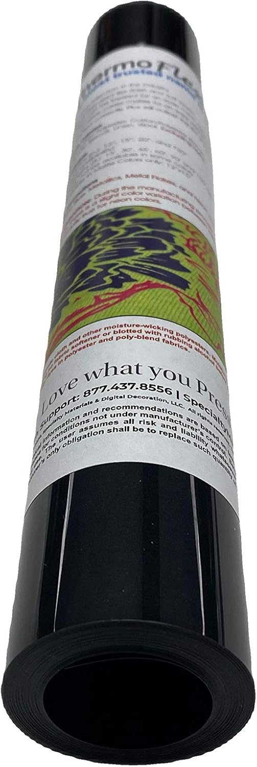 ThermoFlex Plus Black 12" x 15ft Iron on Heat Transfer Vinyl Roll, HTV
