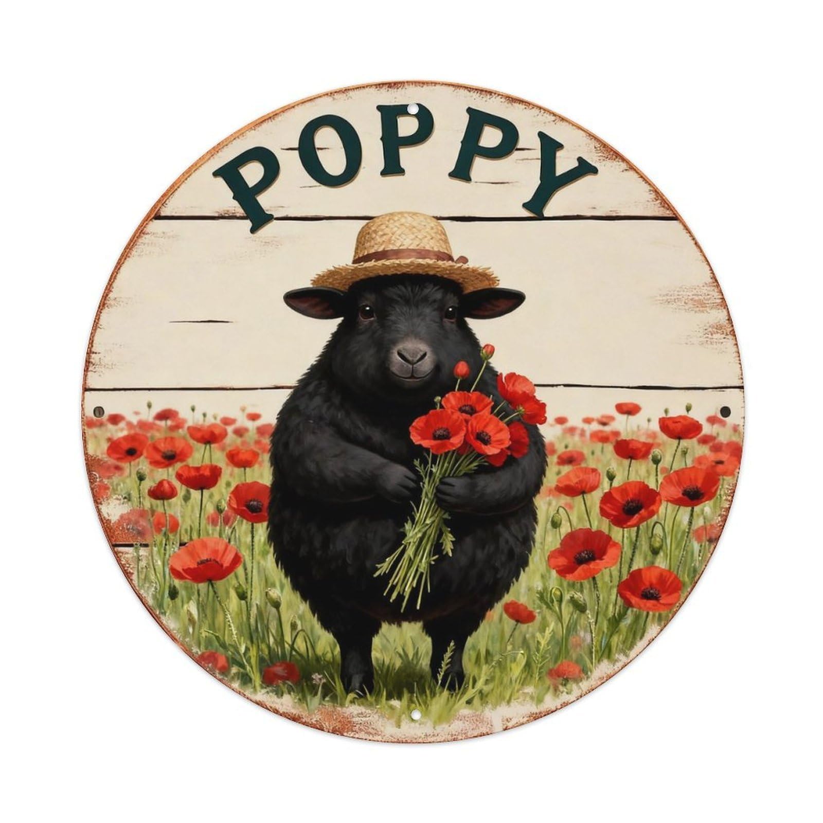 Poppy Sign Metal Tin Sign Plaque