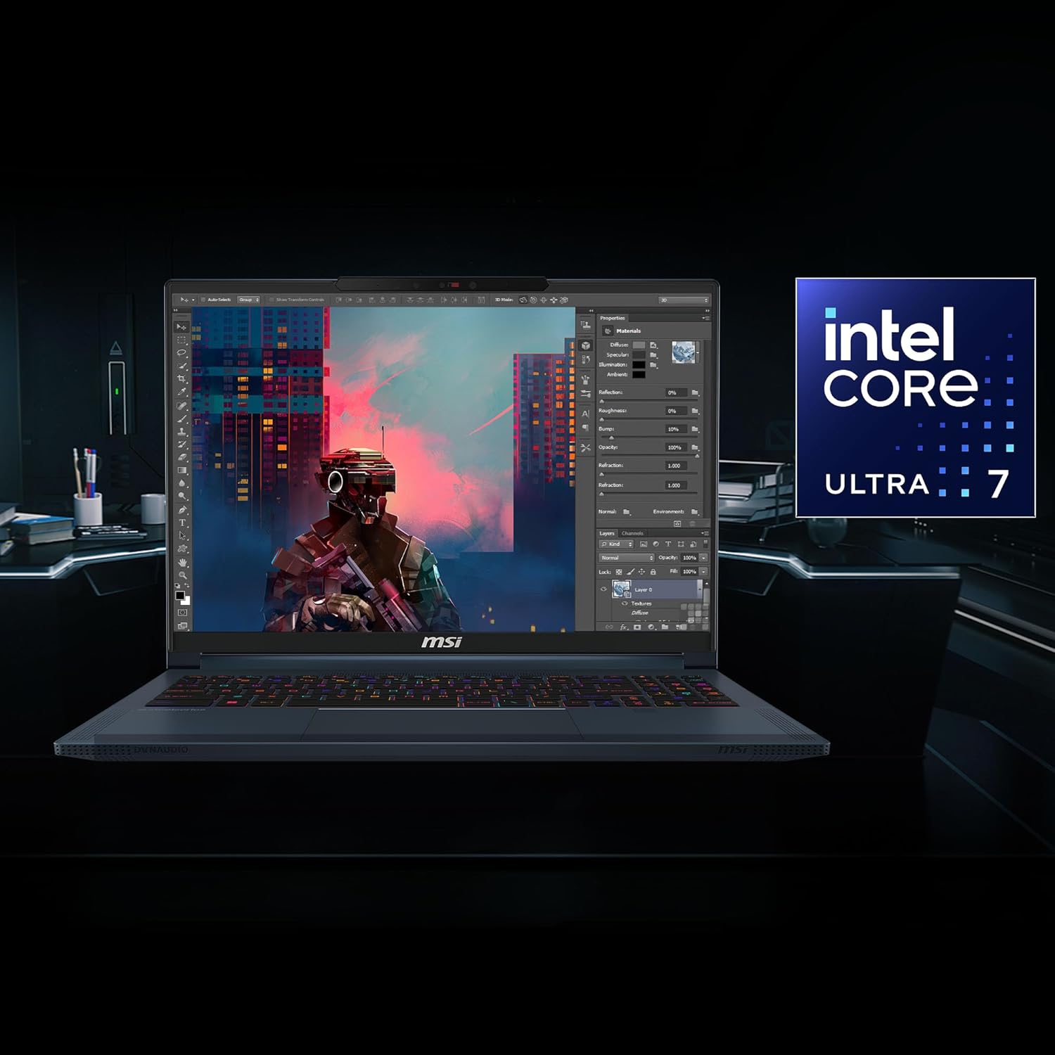 Stealth 14 AI Studio, Intel Core Ultra 7 155H, Built-in AI,36CM 2.8K OLED 120Hz Gaming Laptop(32GB/1TB NVMe SSD/Windows 11 Home/NVIDIA GeForce RTX 4070, GDDR6 8GB /Star Blue/1.7Kg), A1VGG-054IN 39 71KQ1L+JUIL. SL1500