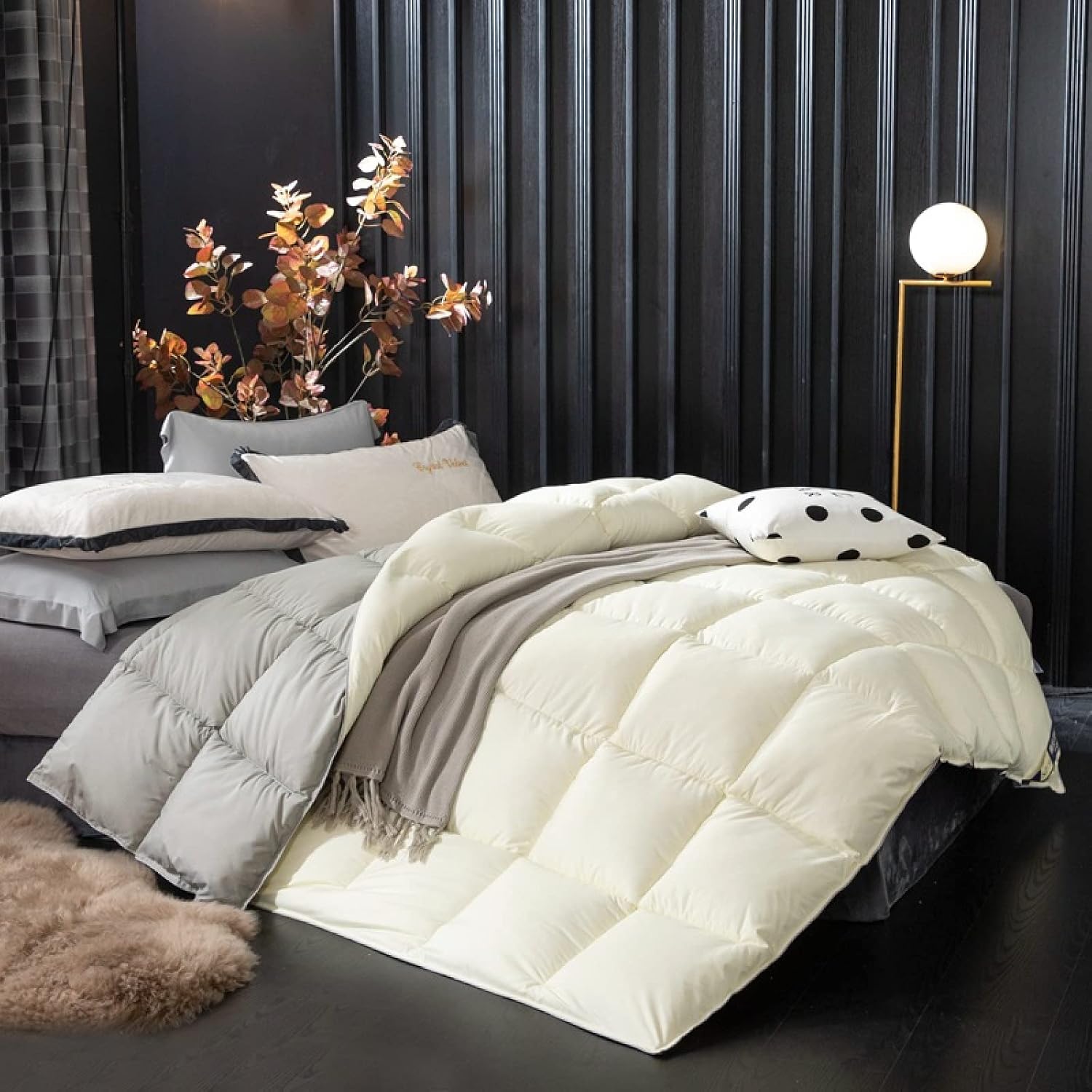 Duvet Cover King Size - Single Duvet Cover Set - Microfiber Duvet - White Goose/Duck Down Duvet Five (K King 150 x 200 cm (2 kg))