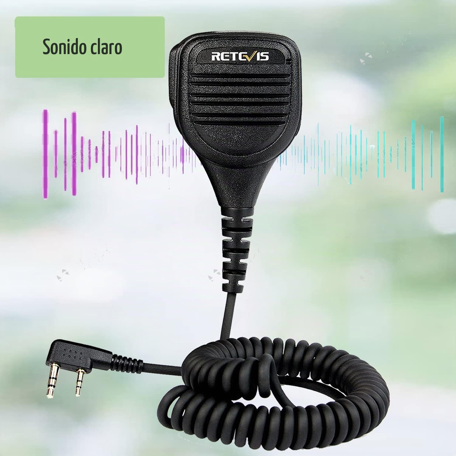 Retevis Walkie Talkie Micrófono de Altavoz Remoto 2 Pines Compatible con Walkie Talkie RT24 RT5R RT27 RT28 RT617 Baofeng UV-5R UV-5RE UV-82 BF-888S Kenwood TYT Walkie Talkies (1 Pcs)