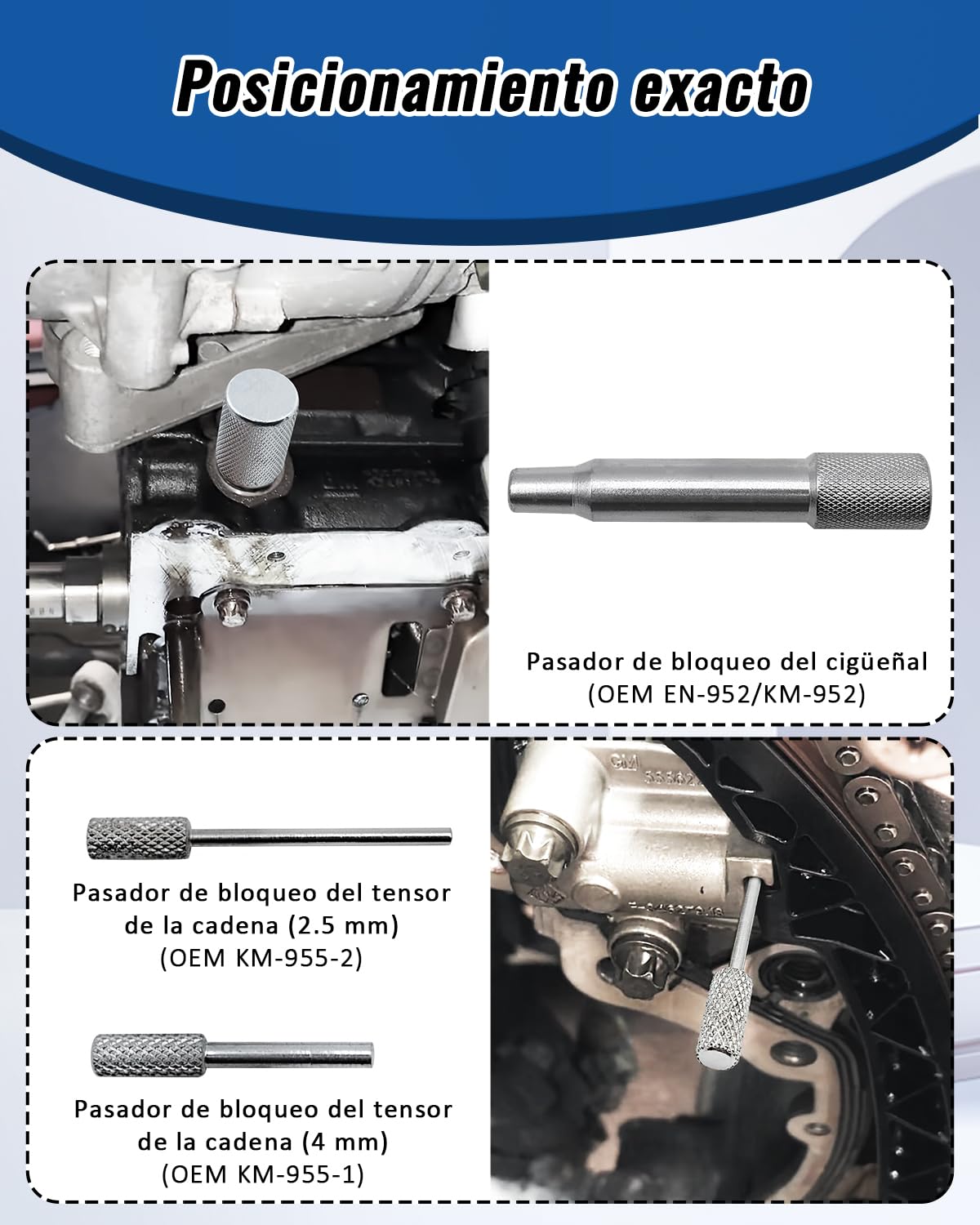 Kit Calado distribucion del Motor, Herramientas de Bloqueo árbol de levas compatibles con Chevrolet Opel Vauxhall 1.2, 1.4, reemplaza OEM EN-49977-100, EN-49977-200, EN-499-78, EN-953-A