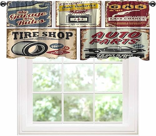 Miniatura 17 de SongYi Cortinas de cocina italianas, cortina de ventana de cenefa, vista de la antigua calle mediterránea de piedra de casas de piedra en Italia