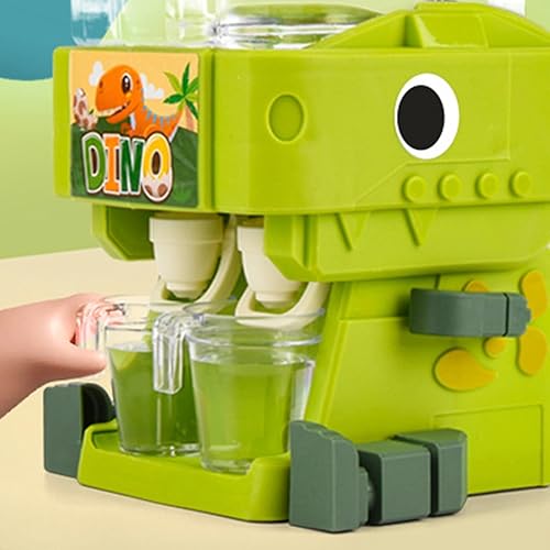 Miniatura 6 de Roadoor Mini juguete dispensador de agua, dinosaurio de dibujos animados, máquina de agua para niños, fuente de agua potable, juego de cocina, color