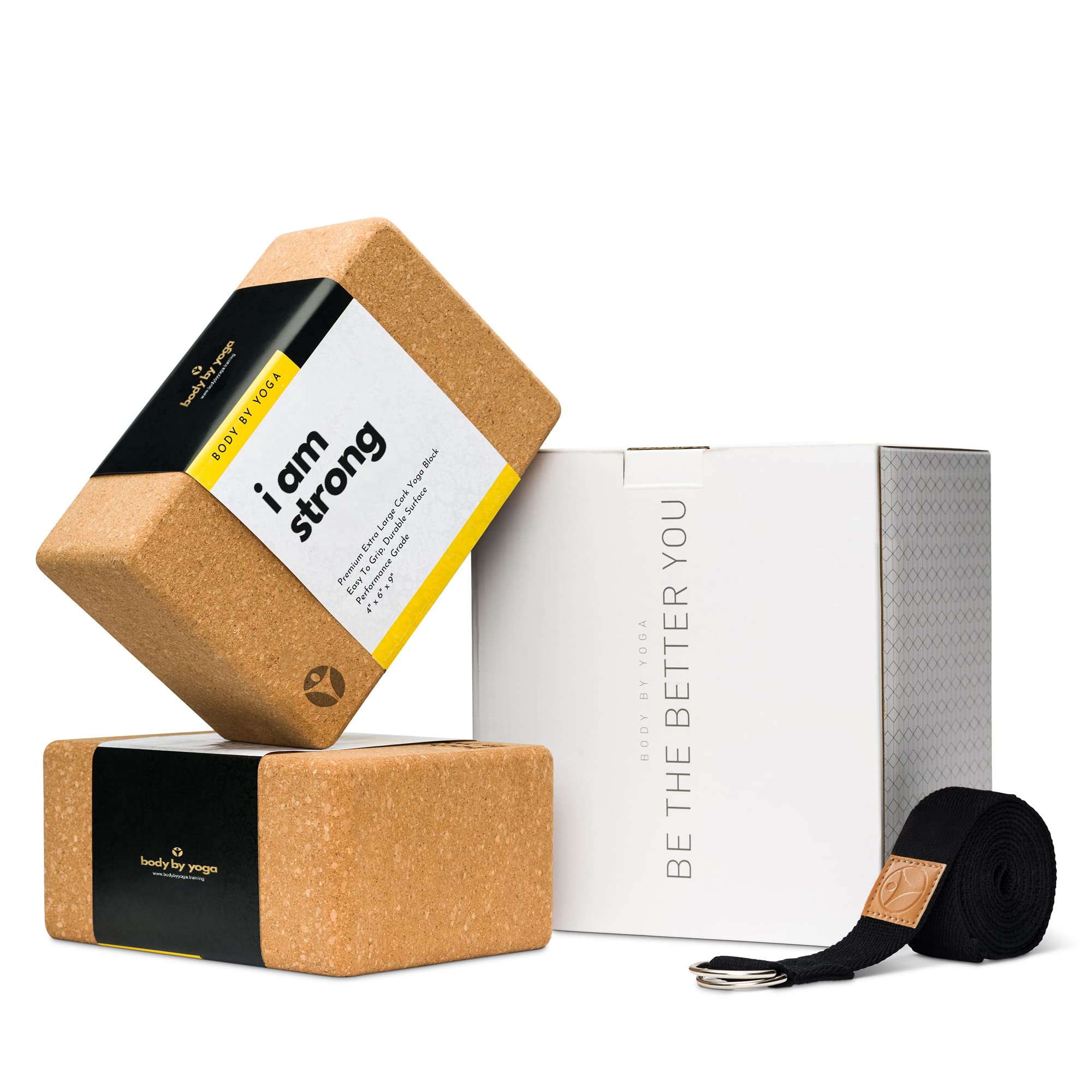 Luxuriöses Kork-Yoga-Block-Set, extra große Yoga-Blöcke mit leistungsfähigem portugiesischem Kork, hohe Dichte, rutschfeste Unterstützung für sichereres Balancieren, 2 Stück, 100 % Baumwolle, extra