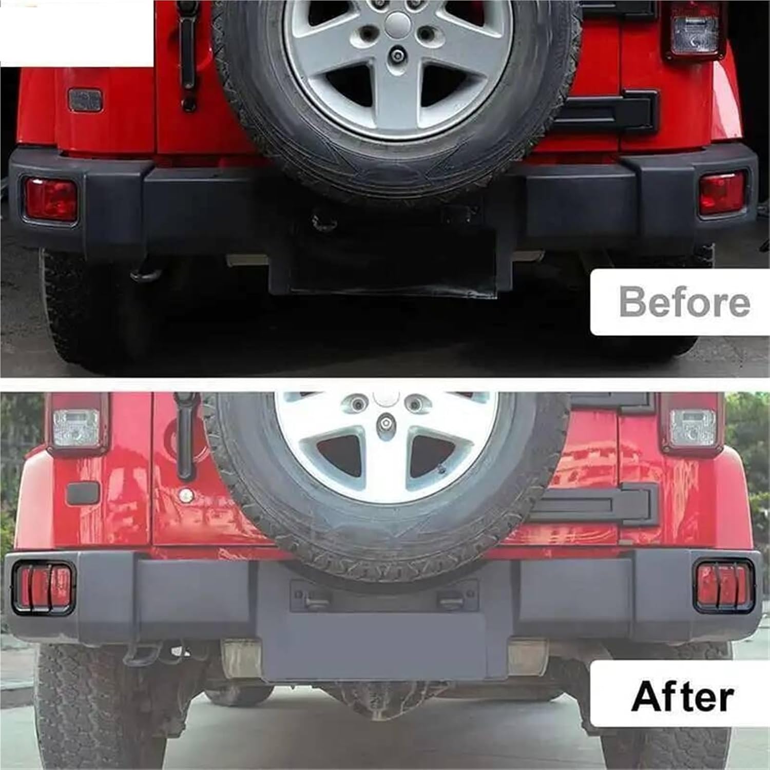 Rear Fog Lamp Protector Cover Light Taillight Metal Decoration Compatible For Jeep Wrangler JK 2007-2017 Exterior Accessories