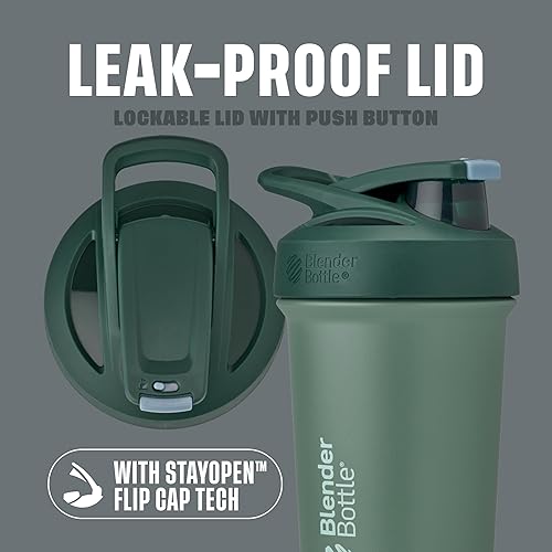 Miniatura 46 de BlenderBottle Strada Sleek - Acero Inoxidable - 25 oz - Espuma de mar Verde mar