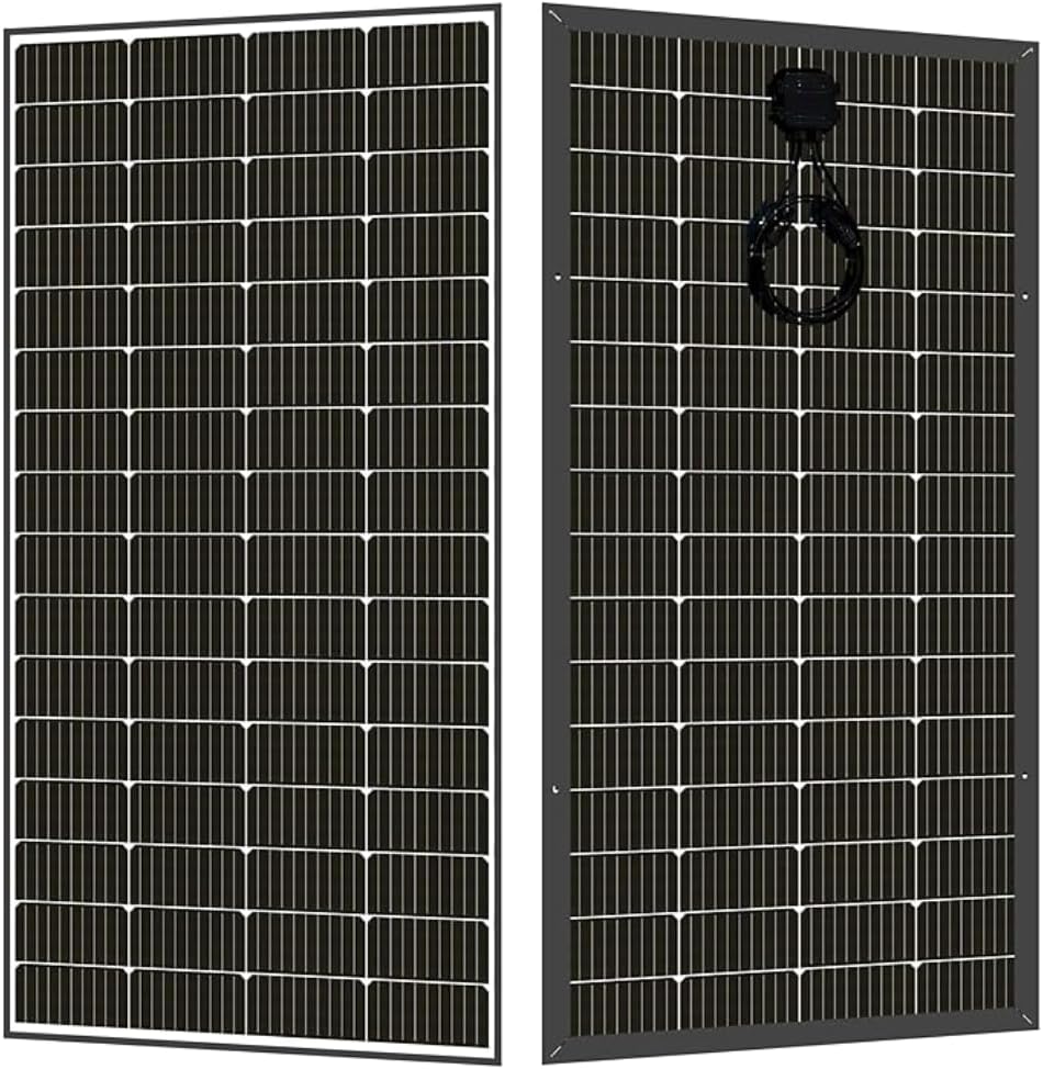 Canadian Made Bifacial Solar Panel 220W 12V Super-Efficient Monocrystalline Generate Power from Both Side PV Charger Perfect for Marine RV Motorhome