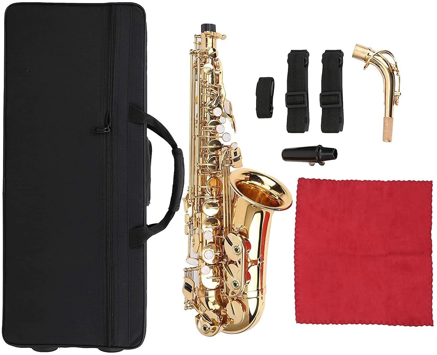Alto Saxophone, EB Alto Sax Messing Saxophon Musical Instrument Equipment Antrag auf professionelle Auftritte, alle Arten von Musikliebhabern (Color : Silver)