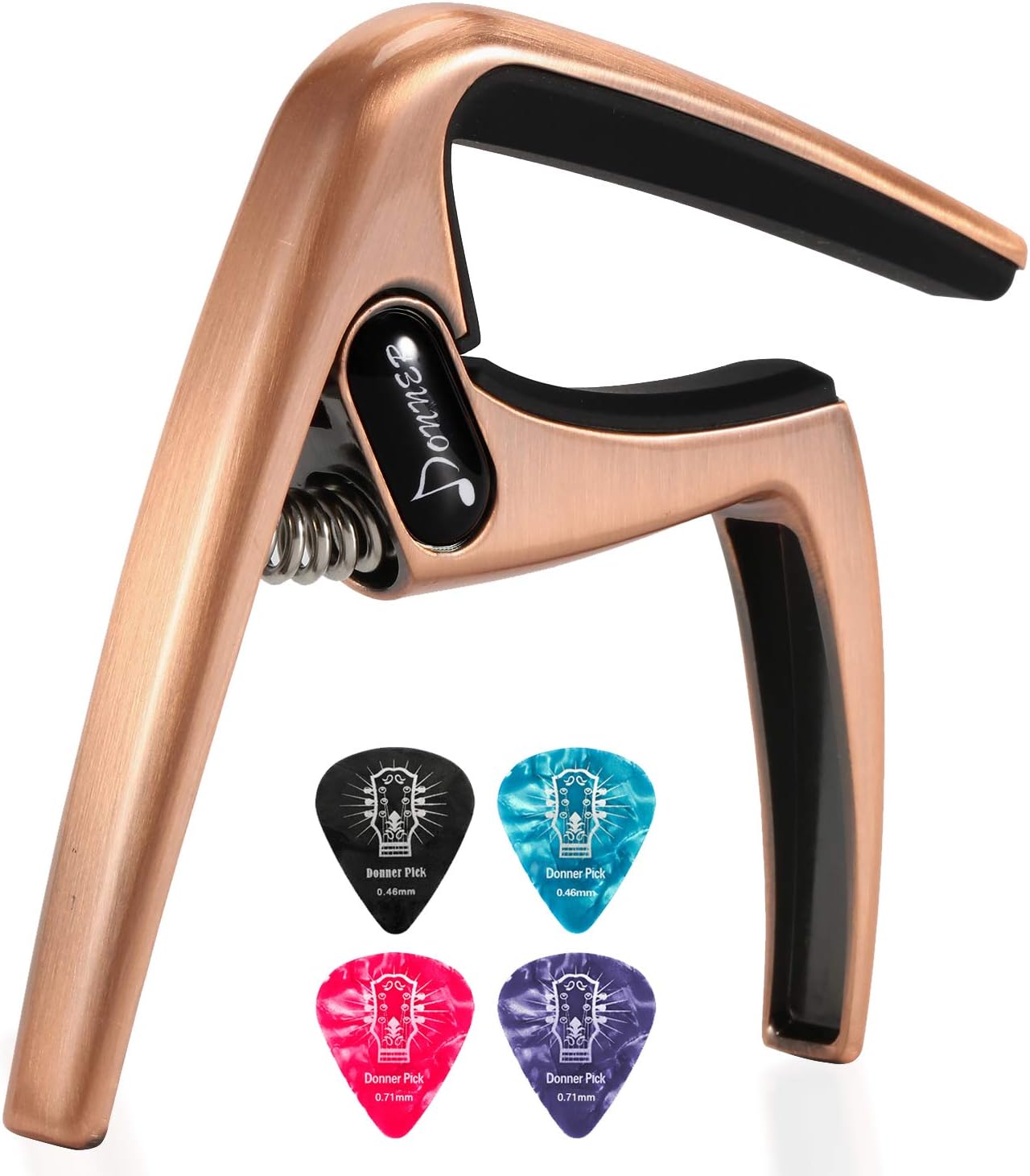 Donner Guitar Capo DC-3 for Acoustic and Electric Guitar Ukulele Banjo Mandolin Cooper With Picks