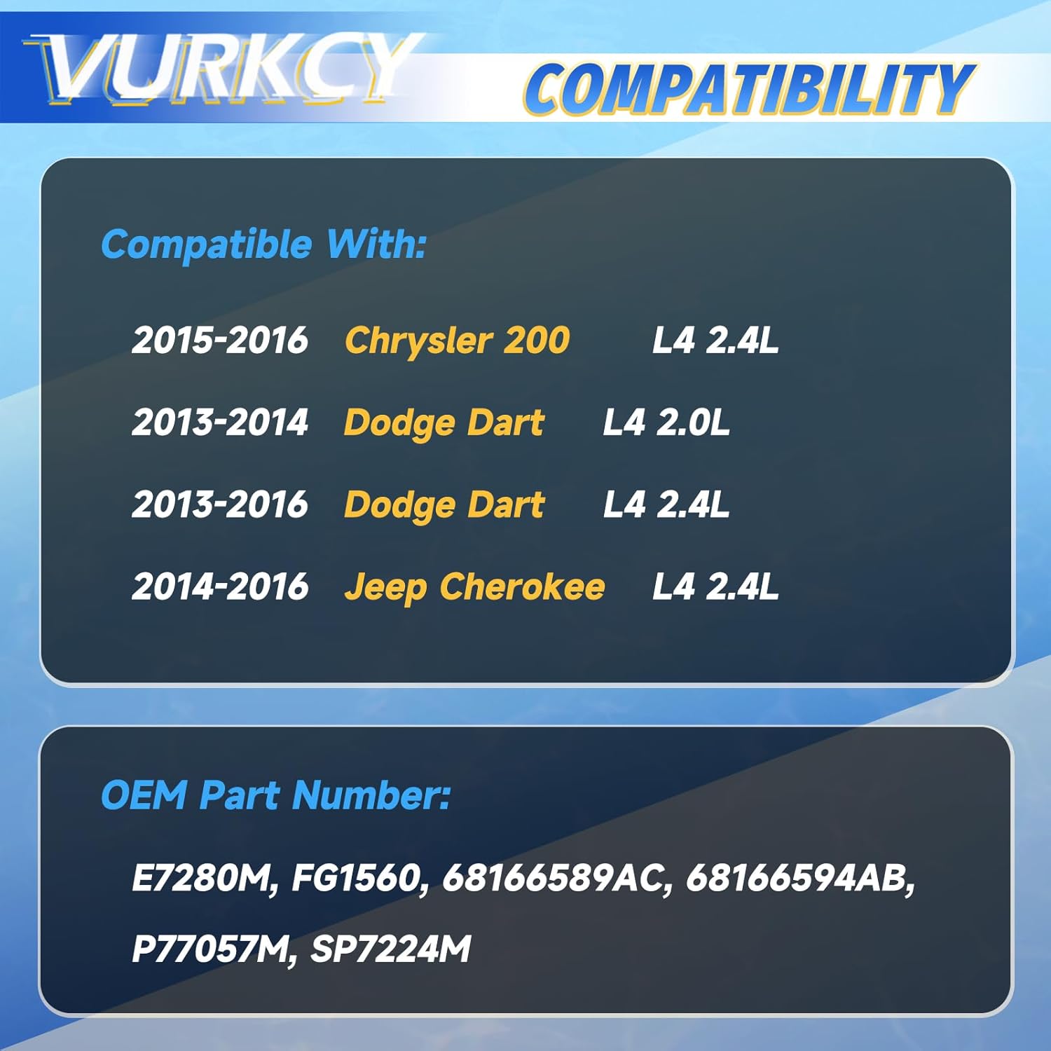 Electric Fuel Pump Module Assembly Compatible with 2015-2016 Chrysler 200, 2014-2016 Jeep Cherokee, 2013-2016 Dodge Dart, L4 2.0L 2.4L, Replace E7280M FG1560