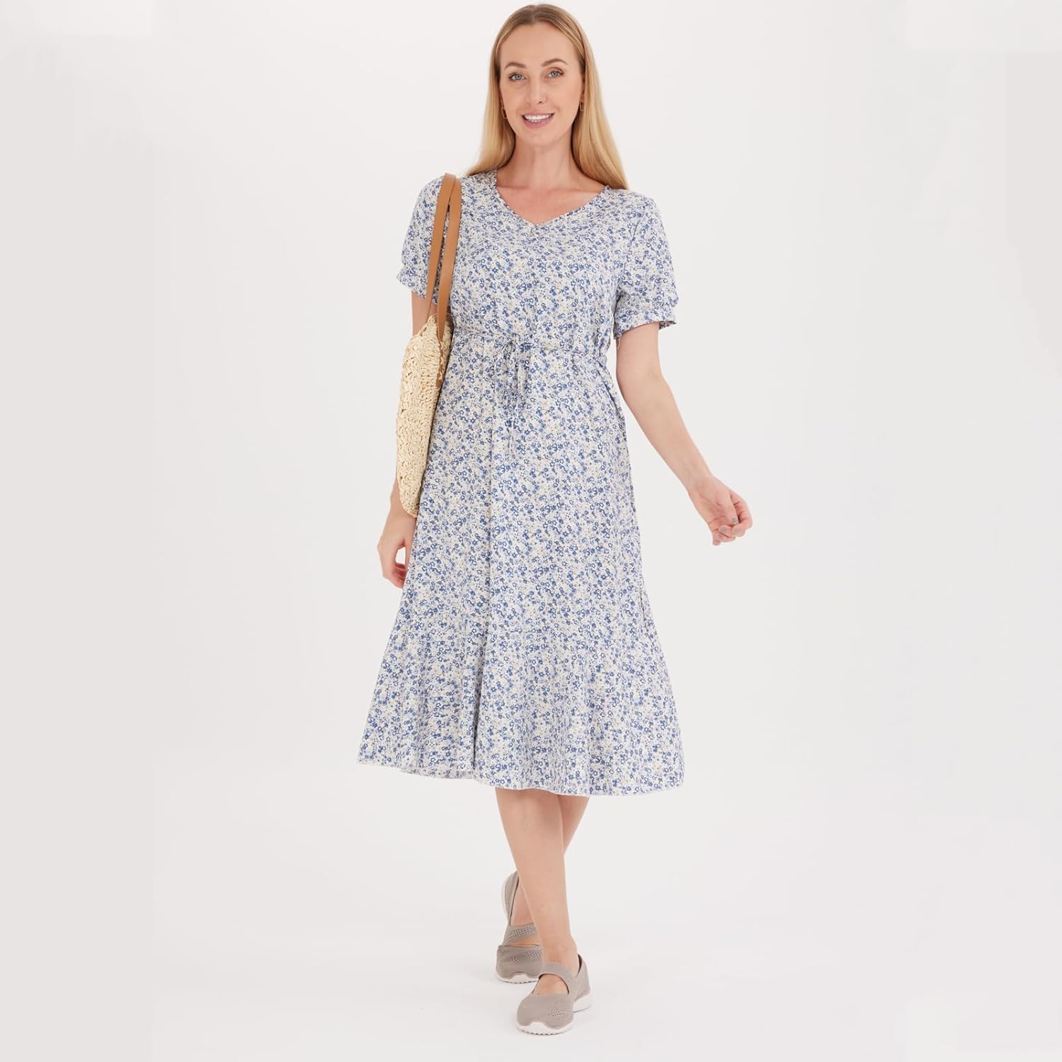 Women Mary Jane Shoes Slip On Walking Flats Comfortable Dressy Knit Washable Casual Nurse Shoe with Arch Support - Image 9