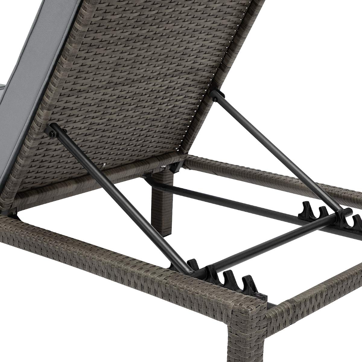 SVITA Peach Gartenliege Sonnenliege Polsterauflage Klappbar Polyrattan Grau