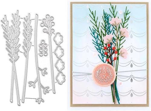 Miniatura 1 de Troqueles de hojas de flores y hierba para hacer tarjetas, troqueles de corte de metal, troqueles de papel para álbumes de recortes, suministros de