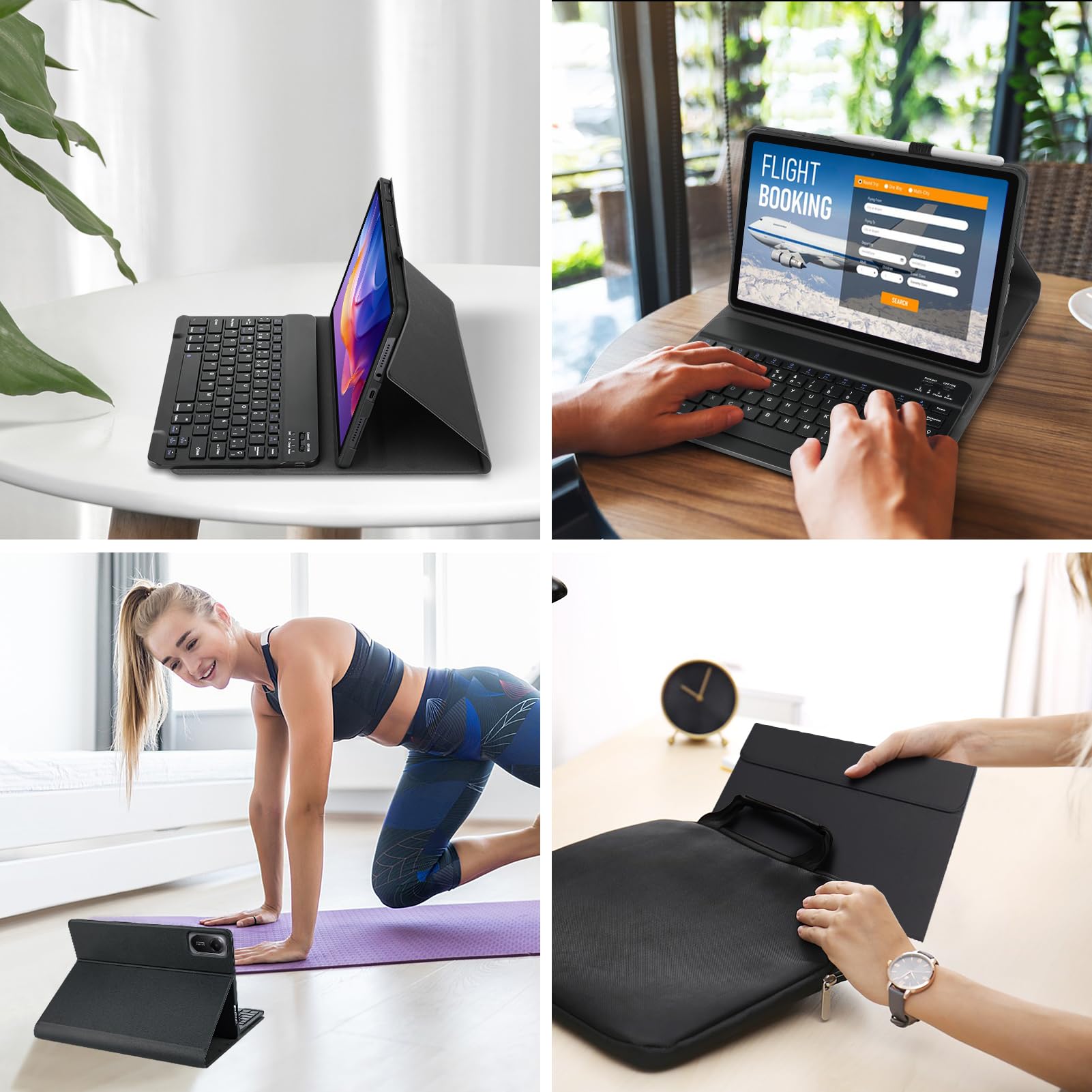 Funda con Teclado para Xiaomi Redmi Pad 2 / Redmi Pad SE 11" 2023 | Teclado Bluetooth magnético desmontable con Español Ñ, funda con portalápices, para Xiaomi Redmi Pad 2 11" 2025 Negro