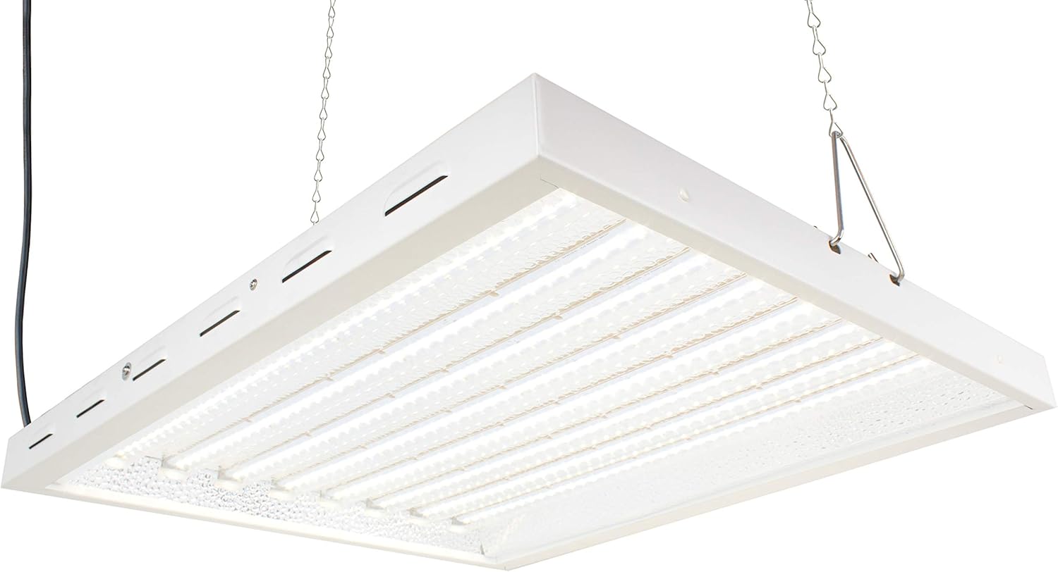 2X2Ft 100W LED Grow Lights with 5500K White Spectrum and Over 2.0 PPF/W and 20000 Lumens Great for Retrofit T5 2Ft 8 Lamp Fluo. Lights or 250W MH System, Grow Double Fast! (2X2, W55)