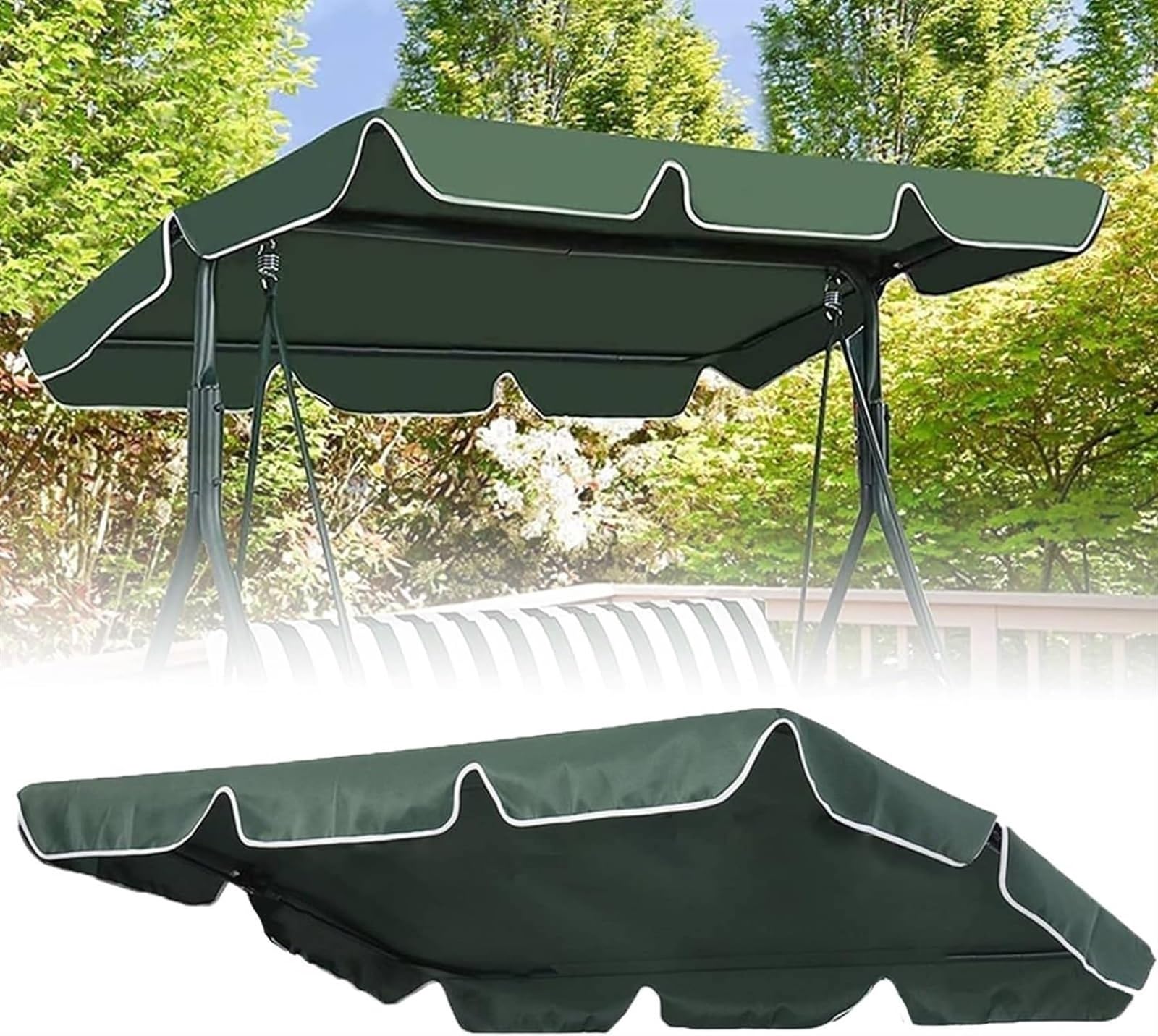 YURCI Swing Chair Covers, UV Resistant Cover Patio Hammock Cover Top Garden Swing Cover, Only for Swing Chair Top Hammock Cover Porch Top Cover Seat(Cover Only)