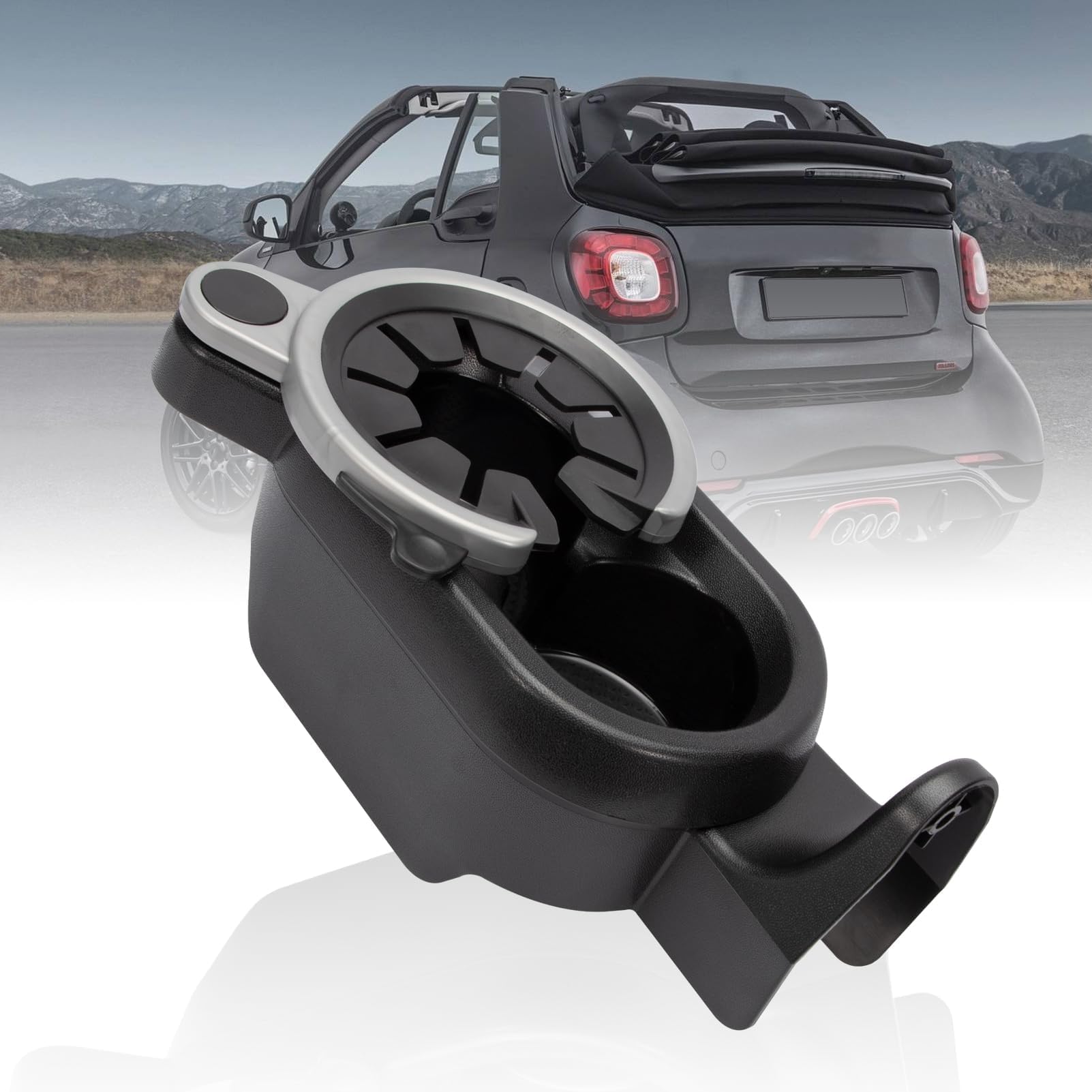 Portabicchieri Auto Per Smart Fortwo W451 (dal 04/2007) - Sostitutivo A4518100370 In ABS, Console Centrale