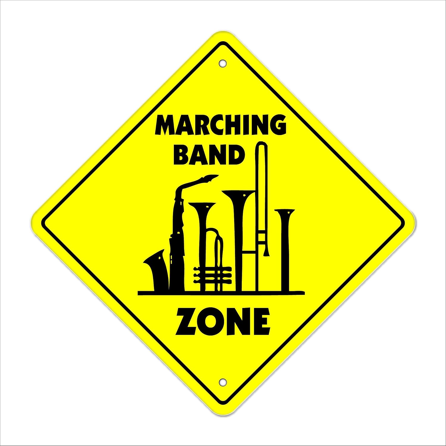 Marchingbang Crossing Sign Zone Xing | Indoor/Outdoor | 20" Tall high School Instruments Music Leader Teacher Drum