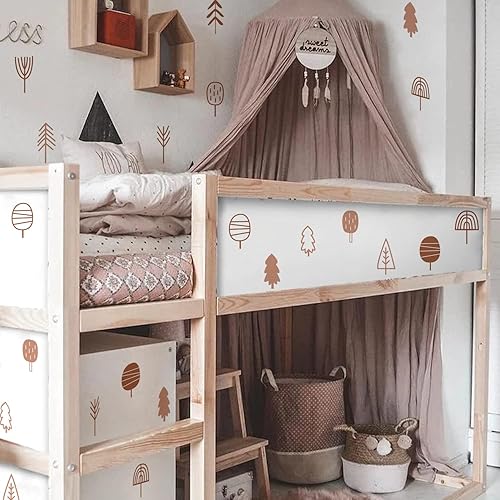 Miniatura 39 de QUCHENG Calcomanías de pared bohemias para dormitorio de niñas, calcomanías de pared extraíbles para habitación de niños, decoración de habitación