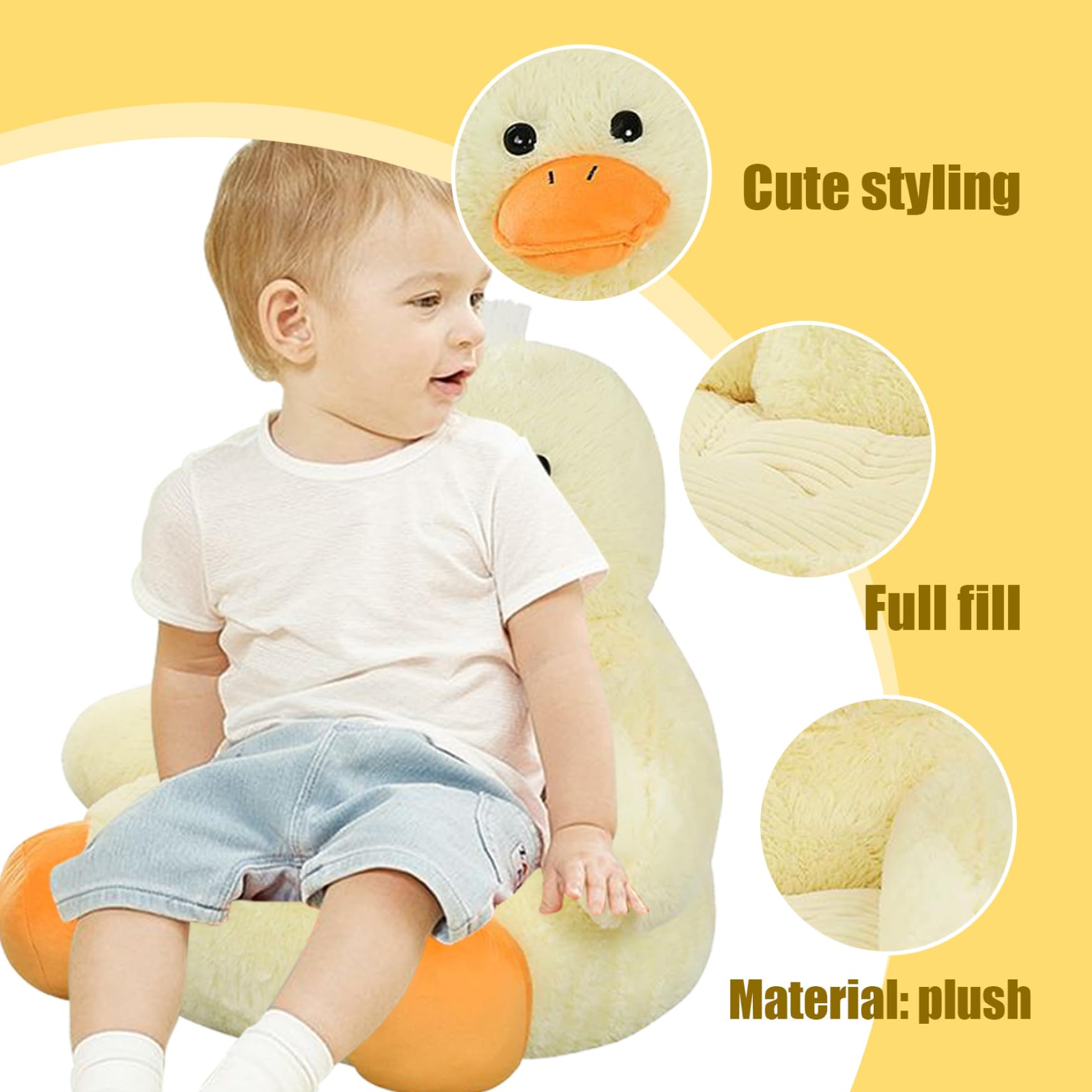 20x20x18 Pollici Simpatico Cartone Animato Anatra Poltrona per Bambini, Peluche Animale Divano per Bambini Sedia da Gioco per cameretta, mobili per, Decorazioni per la casa morbide e SIC