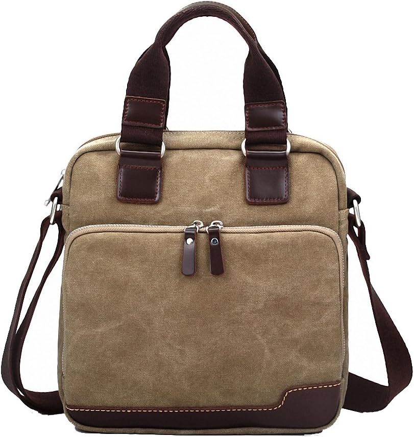 Artone KayLena Series Men's Casual Water Resistant Khaki Canvas Messenger
