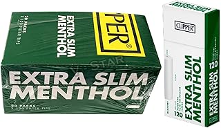 Full Box of CLIPPER Extra Slim Menthol Filter Tips 20 Packs x 120 Filter Tips