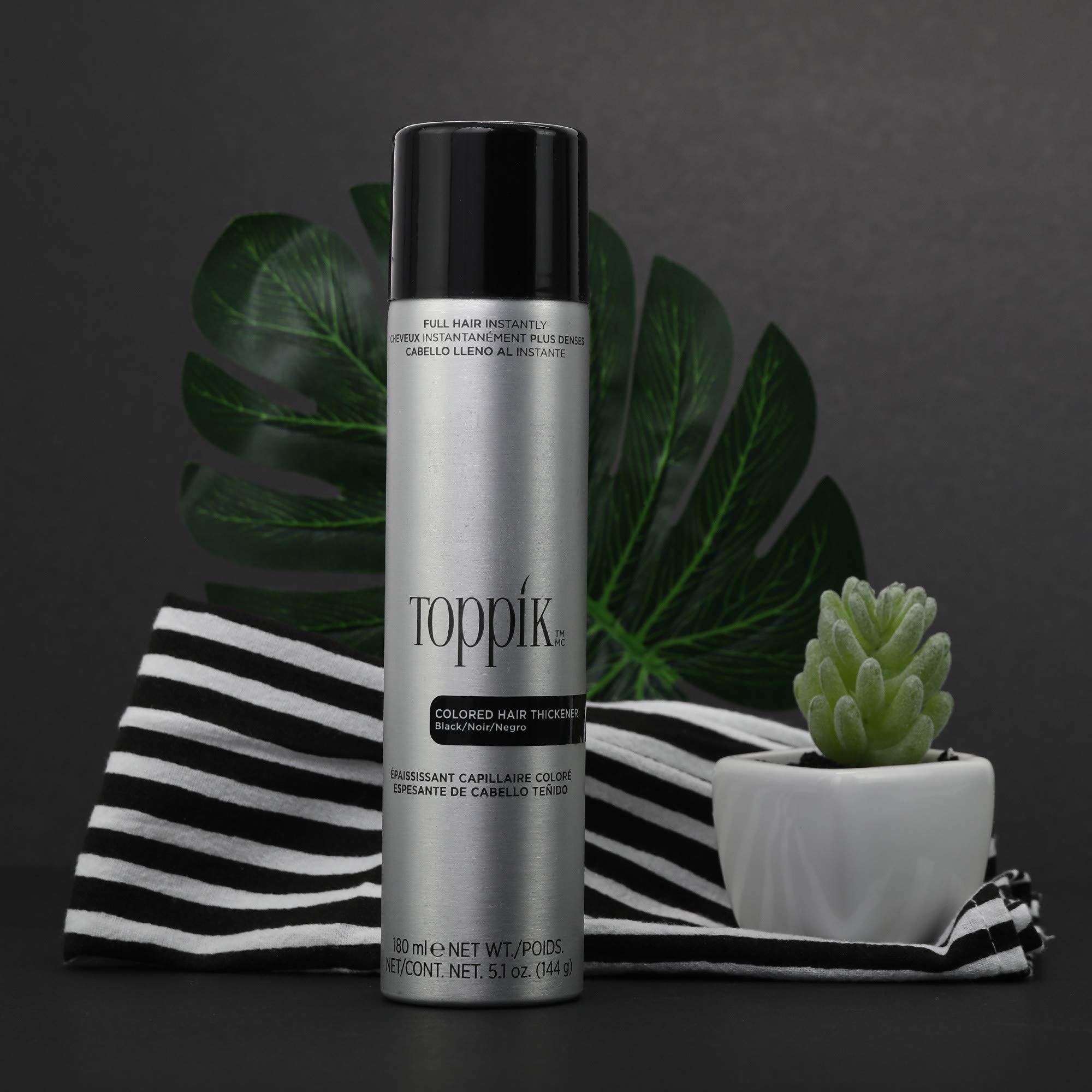 Toppik Coloured Hair Thickener Spray, Black Designed to Disguise