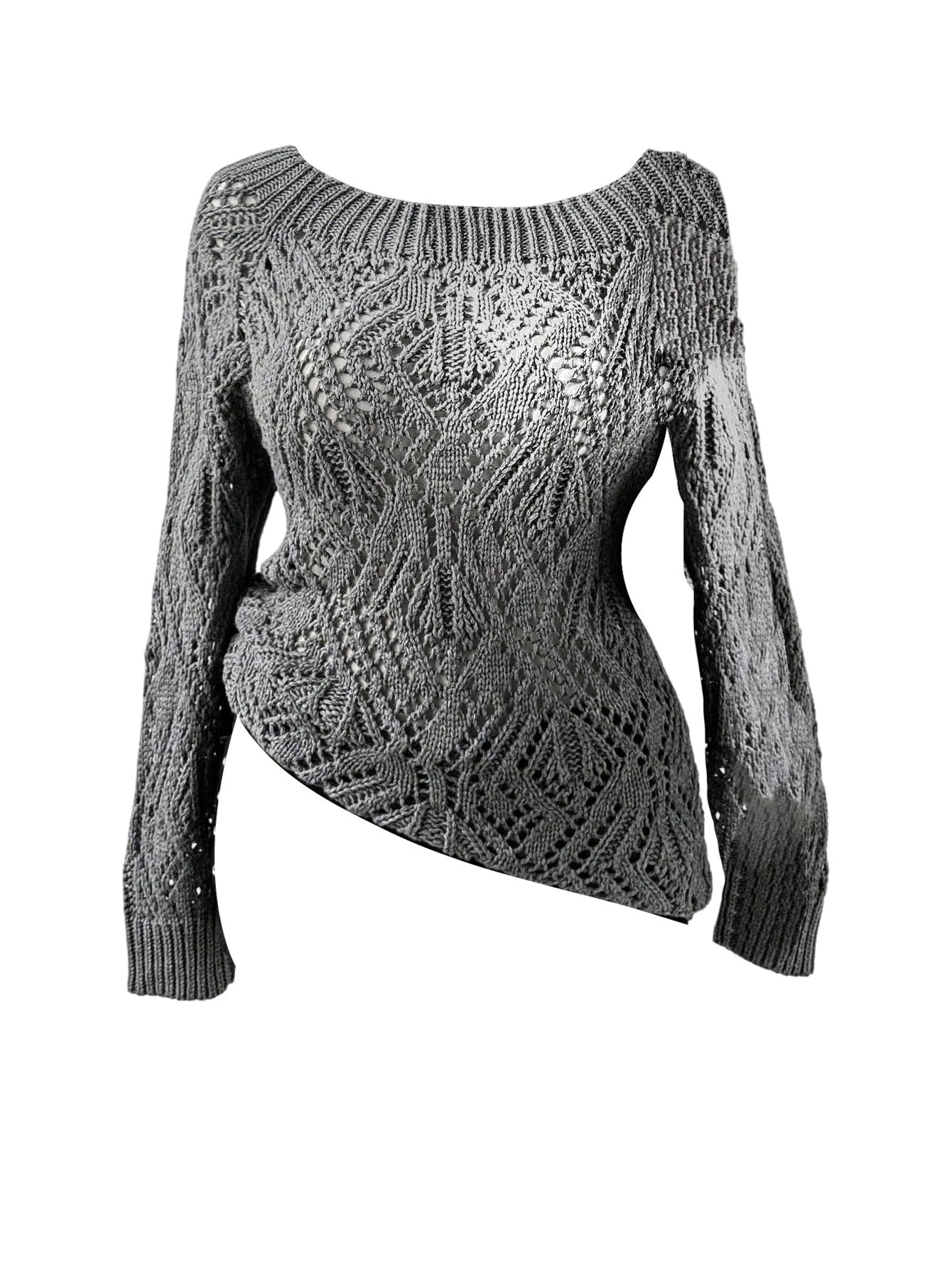 Verdusa Womens Plus Size Hollow Out Lightweight Sweaters Crochet Tops Fall Knit Pullovers