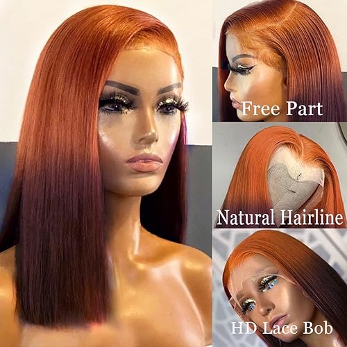 Miniatura 4 de cute fairy Peluca de cabello humano con encaje frontal de 13 x 4 pulgadas, color degradado 427 HD transparente con encaje frontal de color,