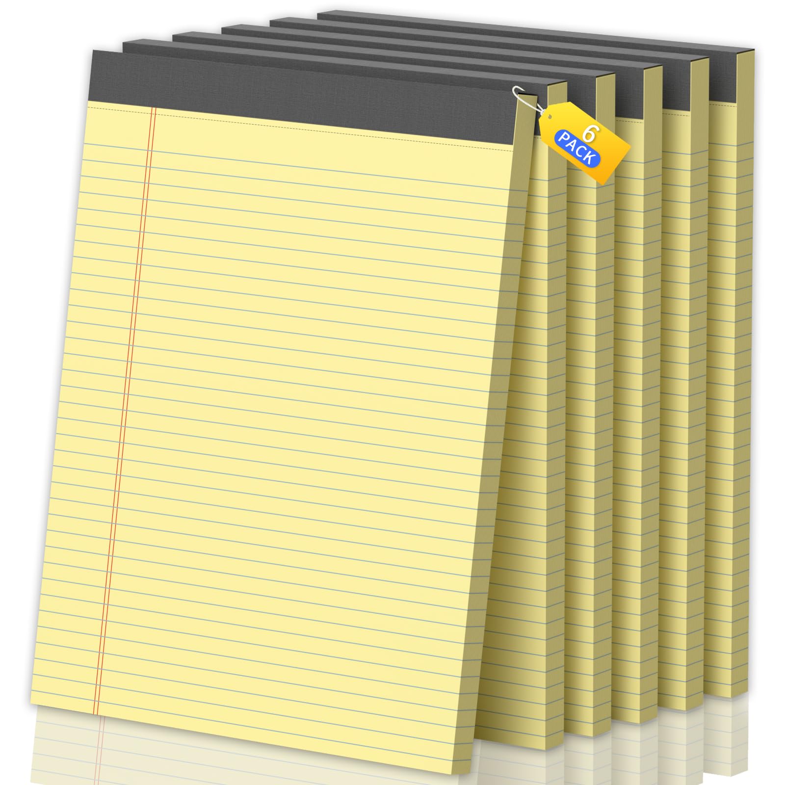 6 Pack Legal Pads 8 5 X11 College Ruled Notebook 300 Sheets Yellow Note Pad Writing Pads 8