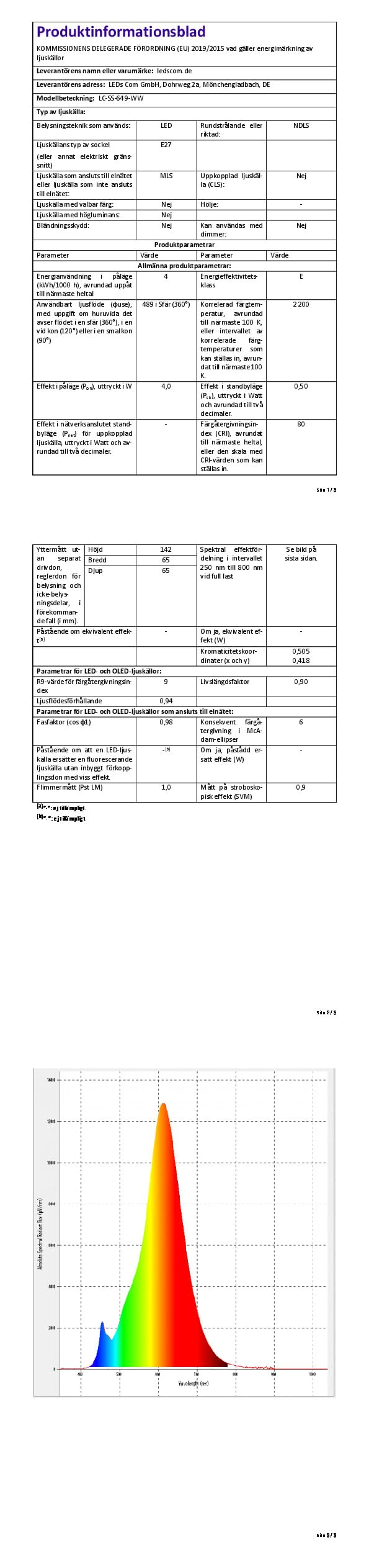 ledscom.de Kabel konopny LEKA, wtyczka, przełącznik, 8 m, gniazdo lampy, w tym 3x żarówki LED E27, ST64 (4 W, 489 lm, bardzo ciepła biel)