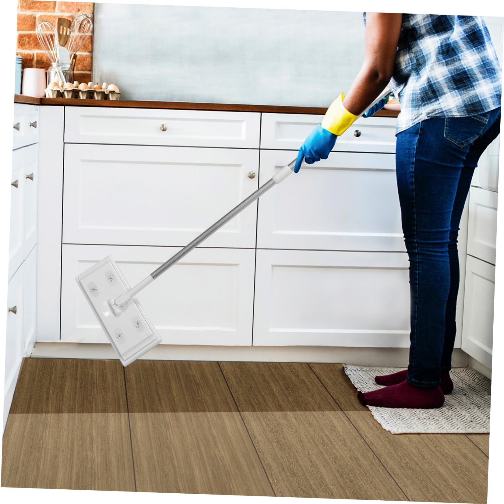 Beaupretty Trapeador Electrostático Colector de Polvo Varilla Telescópica de 3 Secciones , Microfibra Fregona Extensible para Limpieza de Hogar