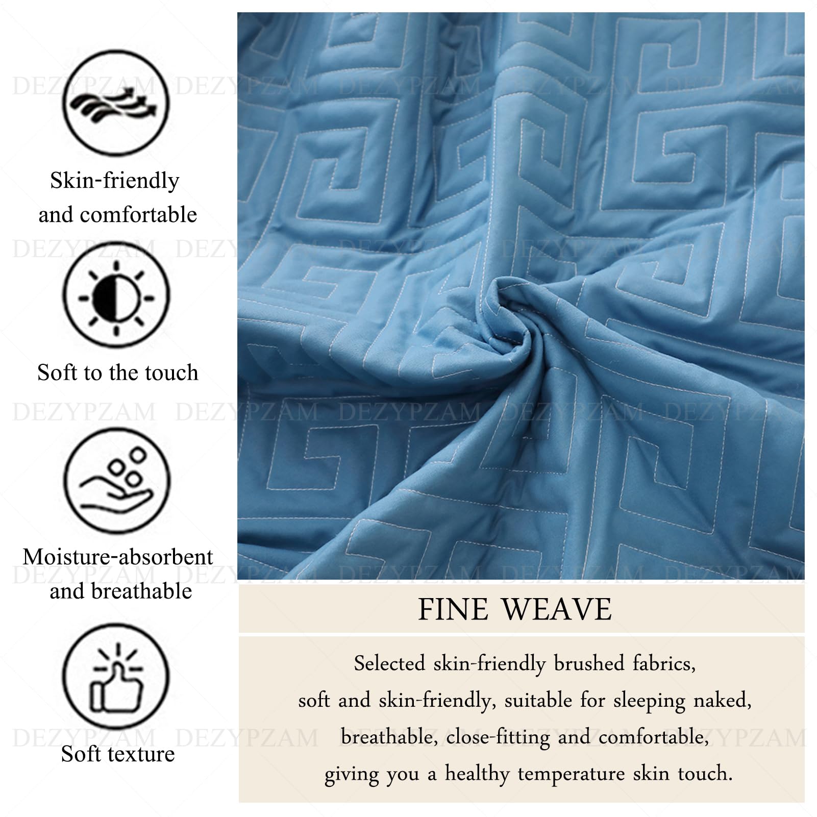 Sábana bajera ajustable impermeable con bolsillo profundo, transpirable, funda de colchón de cama (azul, 180 x 200 cm)