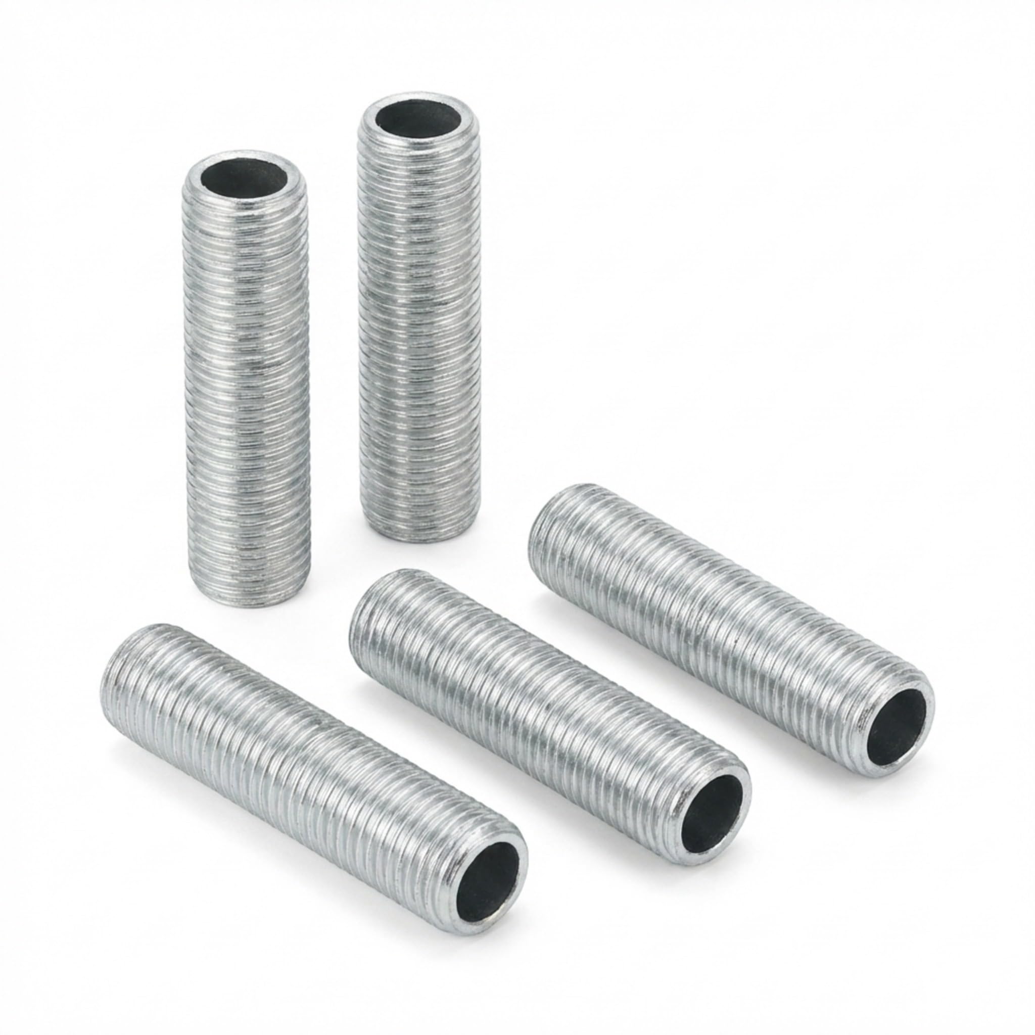 M10 Threaded Lamp Pipe 25mm, Hollow Core Zinc Plated Steel Nipple Rod for DIY Pendant Light, Chandelier, Lamp Shade Fitting Universal M10 Thread (25)