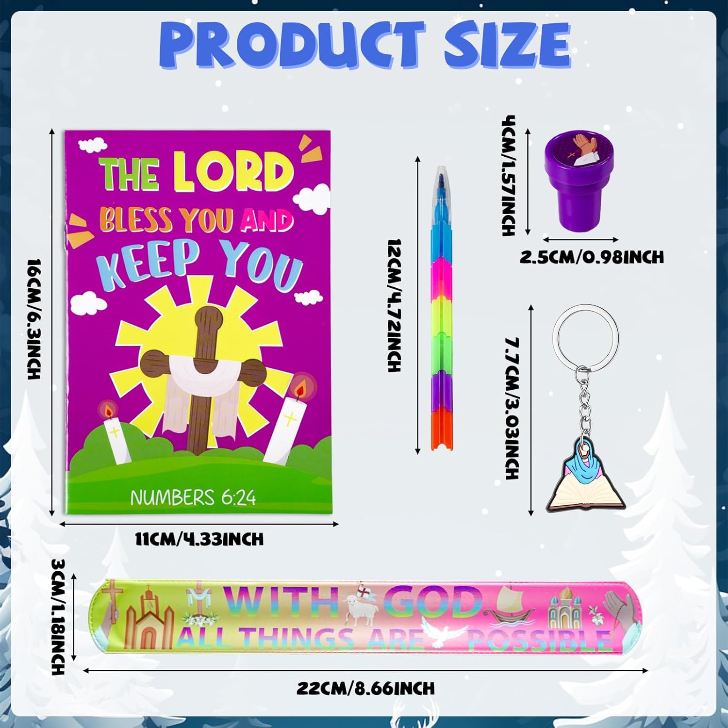 Naozinebi 110 PCS Easter Christian Religious Party Favors Bulk Religion Theme Coloring Books with Stickers Seal Crayons and Slap Bracelets Birthday Party Supplies for Goodies Bag Fillers Game Rewards