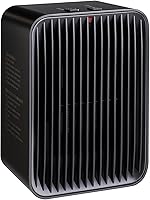 Amazon Basics Ceramic Space Heater - 520W Lightweight Portable Electric Heater, 3 Heat Settings, Thermostat, Cool-Touch, Black