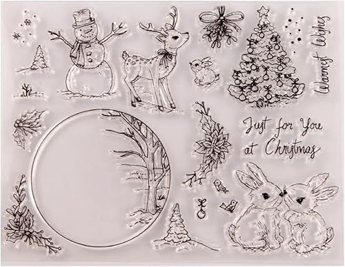 Miniatura 4 de Sellos de silicona con temática de árbol de Navidad para hacer tarjetas, sellos de goma transparente para álbumes de recortes, álbumes de fotos,