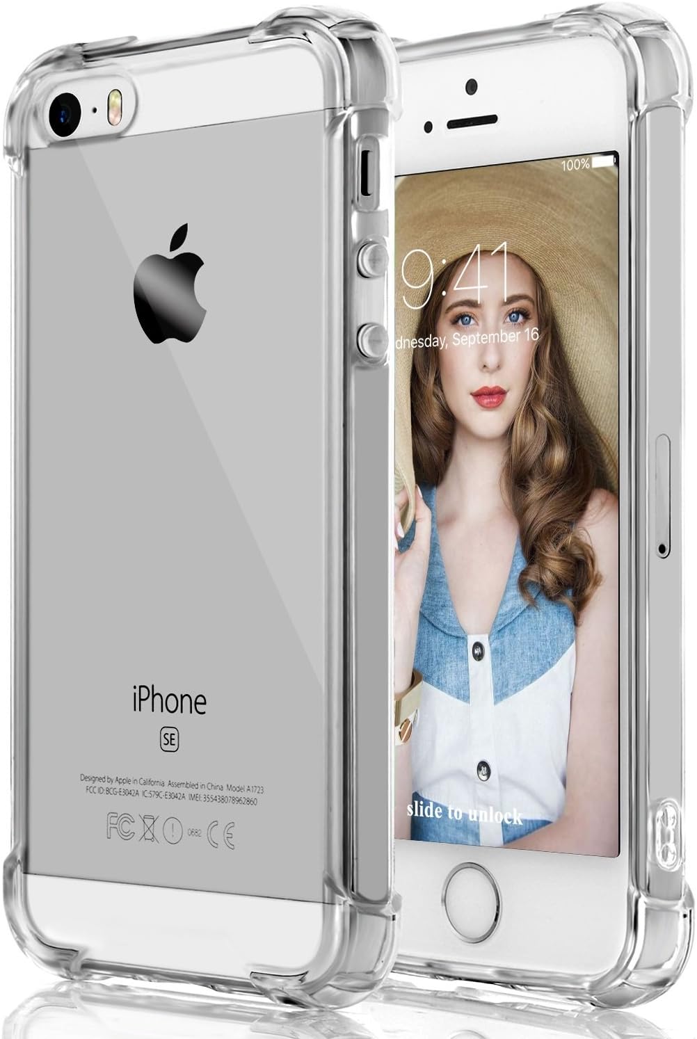 iPhone 5S Case, iPhone SE Case, DecaStars [Clear Series] Air Cushion [Shock Absorption] Premium Flexible Full Body Soft TPU Skin Cover Case for Apple iPhone 5/5S/SE Case - Clear / Transparent