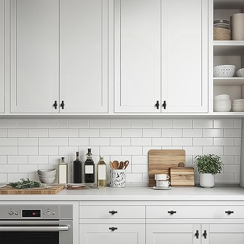 Miniatura 10 de Ravinte Paquete de 5 tiradores de gabinete de 5 pulgadas con base redonda, tiradores de cajón color negro mate, manijas de gabinete de 5 pulgadas de