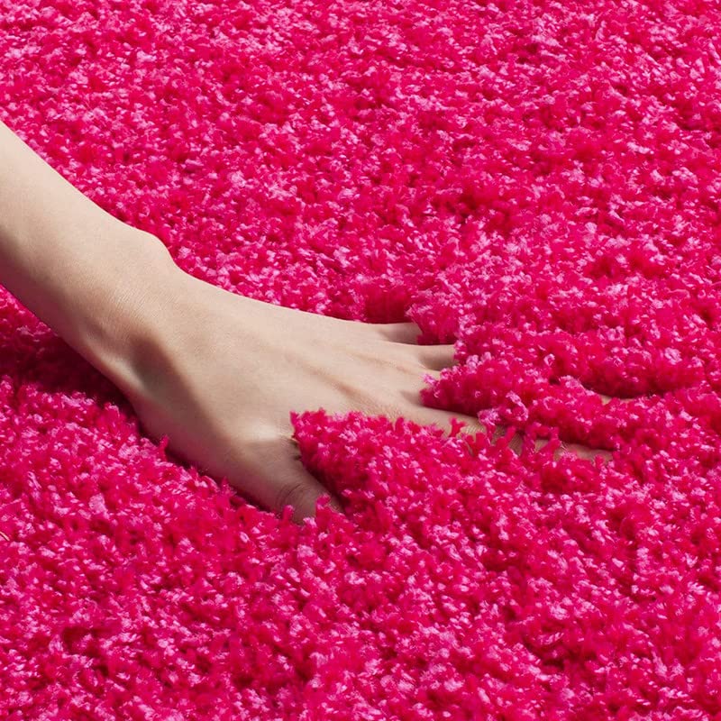Image of Naze Modern Geometric Area Rug, Shag Texture, Multi-Colour Pattern with Extra Softness and Smooth, Silky Feel, for Living Room Carpet, Etc.clr-PARPAL DRK,1, Size 5x8 feet
