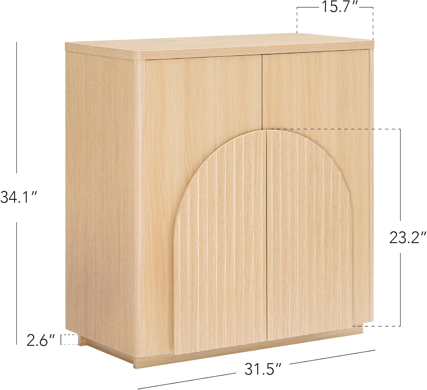 CHITA Sideboard Buffet Cabinet with Storage, Small Storage Cabinet with Doors and Shelves for Living Room Accent, Bar, Kitchen, Oak