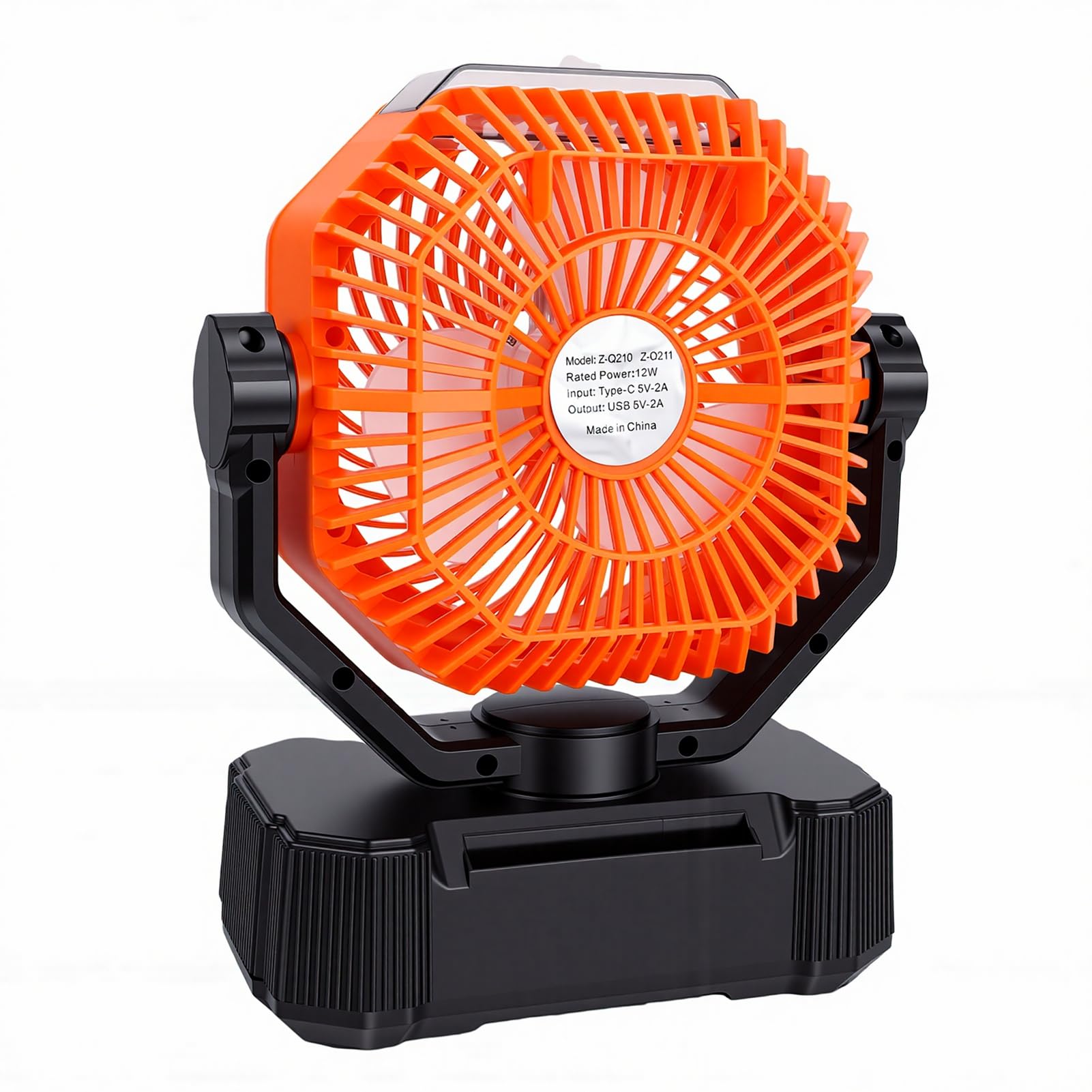 VBESTLIFE Ventilatore da Campeggio Nebulizzante, Pannello Solare con Scuotimento Automatico della Testa, Ventola di Raffreddamento a Basso Rumore con Luce LED, Alimentato a Batteria da 10000 MAh per