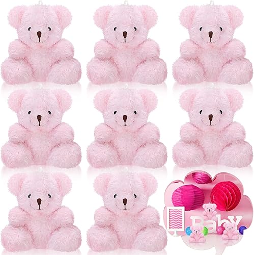 Threan 8 piezas de mini osos de peluche de 4 pulgadas, juguetes de peluche pequeños a granel, muñeco de oso suave, regalos para graduación, baby