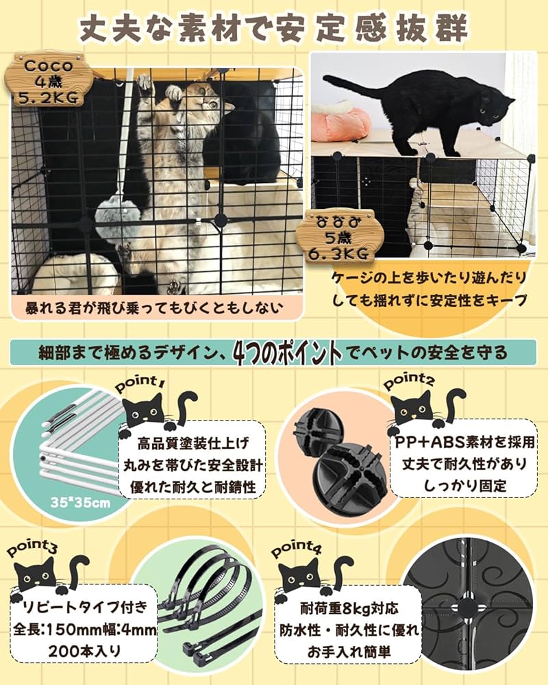 Amazon.co.jp: Sulgoty 猫 ケージ 大型 1から4段まで変更可能