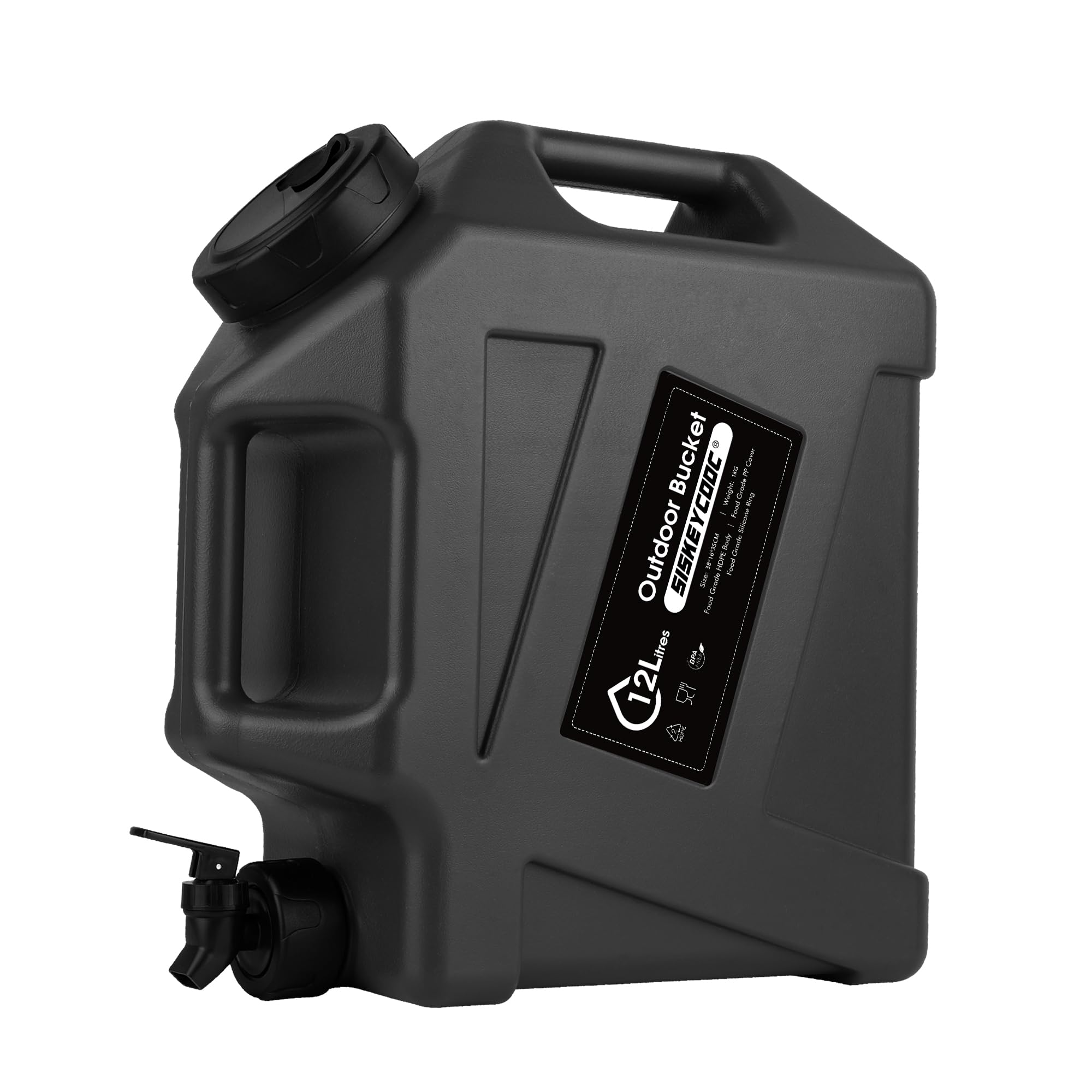 Bidón de agua portátil de 12 litros con grifo, depósito de agua sin BPA, depósito de agua verde, boquilla de agua, depósito de agua multifunción para camping, al aire libre, transporte de