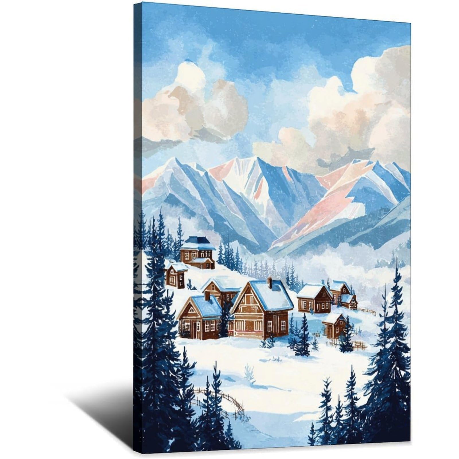 iPuzou Breckenridge Poster 20x30inch(50x75cm) Vintage Watercolor Canvas Art