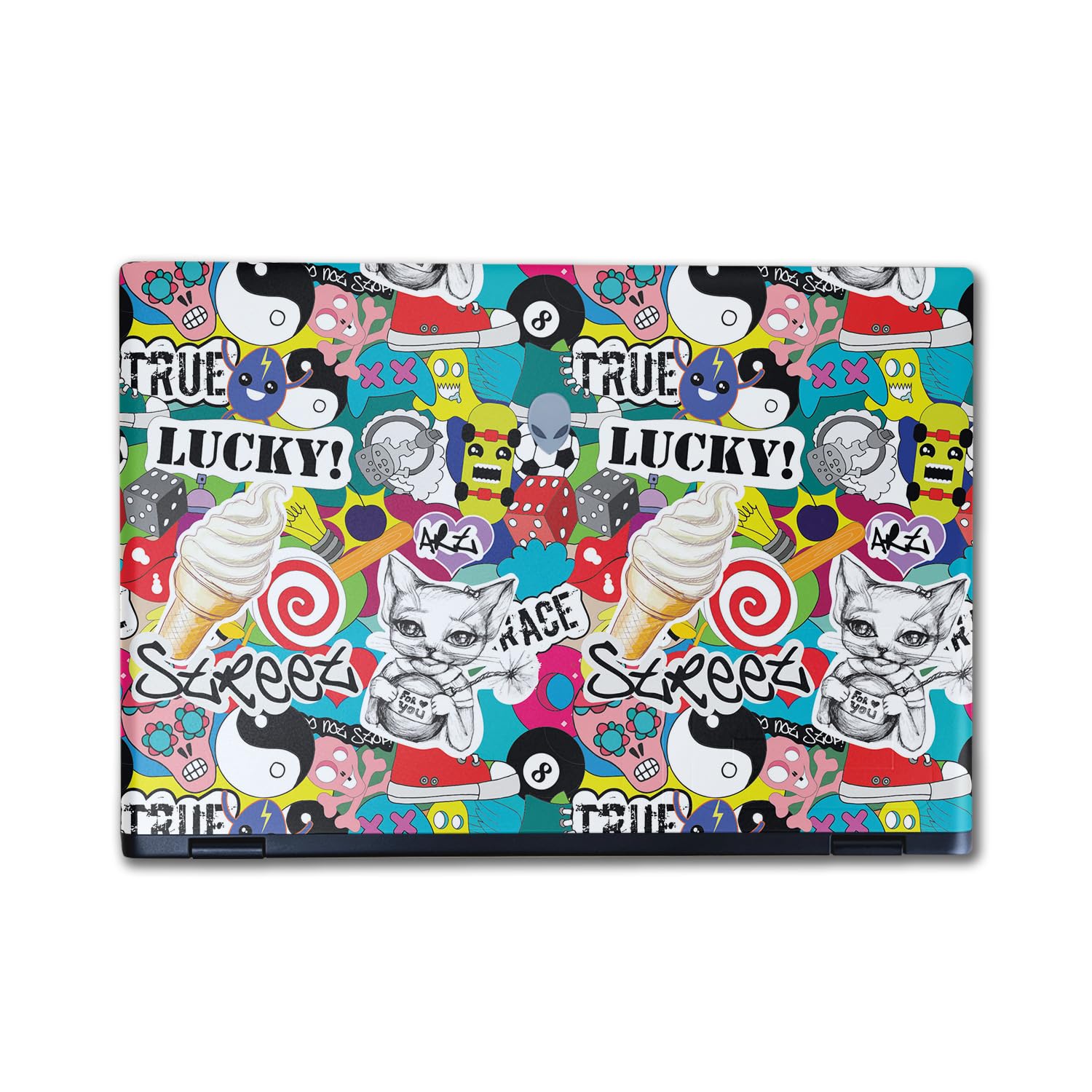 Laptop Skin Compatible with Alienware M16 R2 (2024) - Sticker Bomb - Premium 3M Vinyl Protective Wrap Decal Cover - Easy to Apply | Crafted in The USA by MightySkins